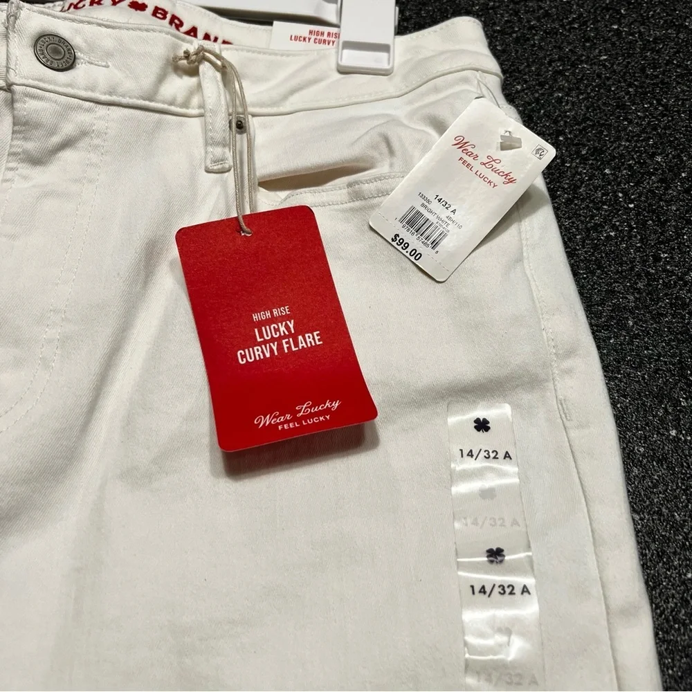 NWT Lucky Brand Women's White High Rise Curvy Flare Jeans - Picture 6 of 9